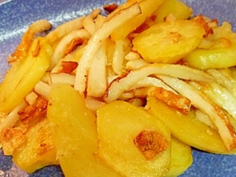 じゃがいもとちくわの塩麹炒め